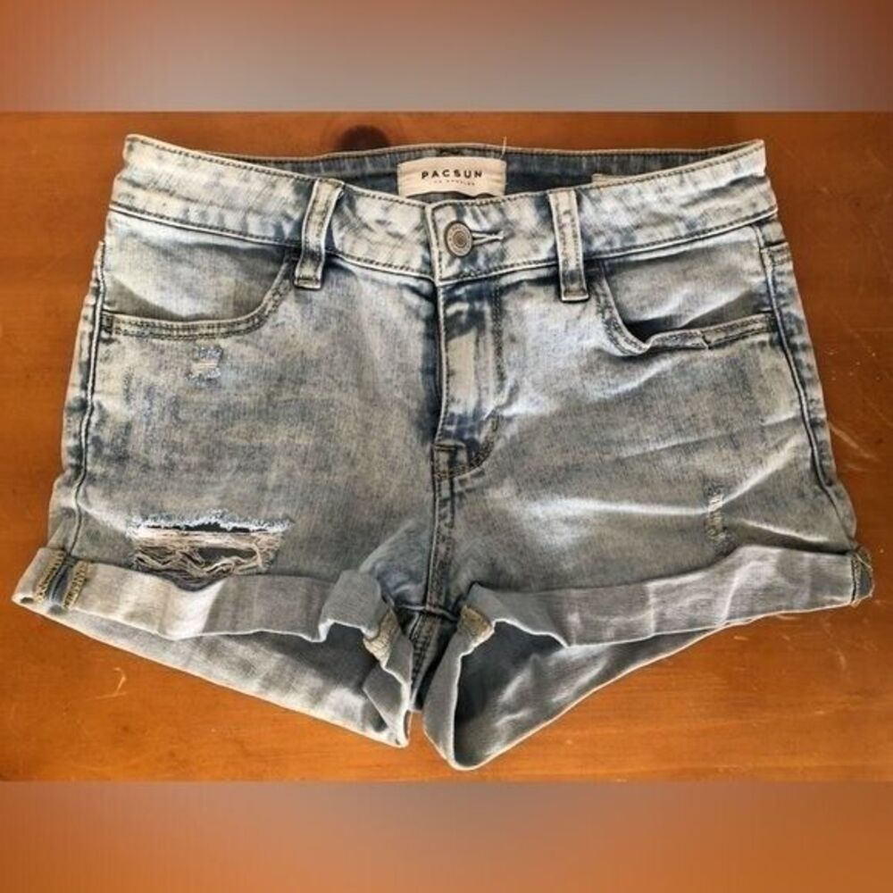 Pacsun Juniors Distressed Super Stretch Shortie Jean Short
